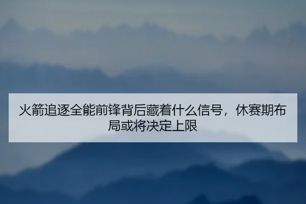 火箭追逐全能前锋背后藏着什么信号，休赛期布局或将决定上限